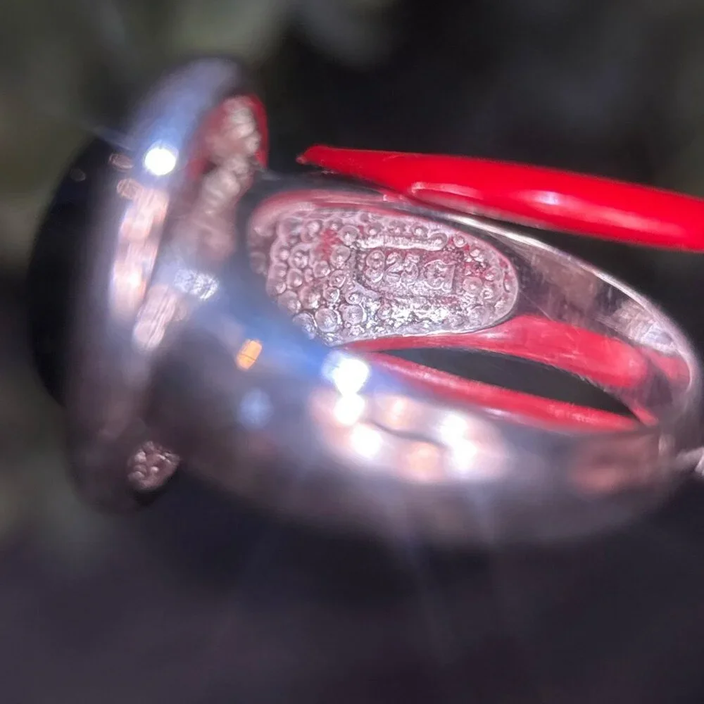 925‎ Silver Cabuchon Onyx Ring